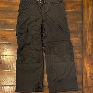 Kids Black Cargo Ski Pants